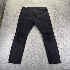 Levis 512 Jeans Mens 36x29 Black Dark Wash Cotton Stretch Slim Straight